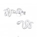 Snake - 925 Sterling Silver Plain Ear Studs A4S39812