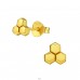 Honeycomb from bees - 925 Sterling Silver Plain Ear Studs A4S39846