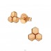 Honeycomb from bees - 925 Sterling Silver Plain Ear Studs A4S39847