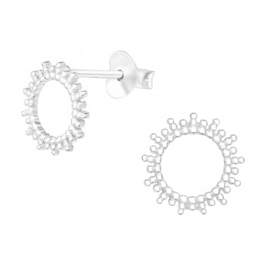 Sonne - Schmuck Silber 925 Einfache Ohrstecker A4S39999