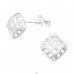 Square - 925 Sterling Silver Plain Ear Studs A4S40584