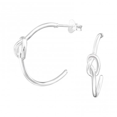 Geknoteter Halbkreis - Einfache Ohrstecker aus 925er Sterlingsilber A4S41300