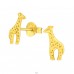 Golden Giraffe with dots - 925 Sterling Silver Ear Studs For Kids A4S42116