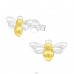Golden Bee - 925 Sterling Silver Plain Ear Studs A4S42142