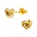 Golden Knot - 925 Sterling Silver Plain Ear Studs A4S43405