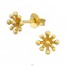 Golden Flower - 925 Sterling Silver Plain Ear Studs A4S43944
