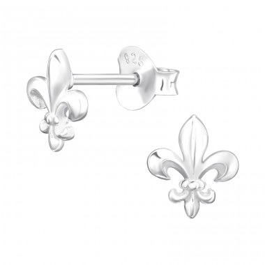 Fleur De Lis - Striebro 925 Jednoduché puzetové Náušnice A4S44668