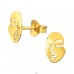 Laser Cut Face Art - 925 Sterling Silver Plain Ear Studs A4S45123