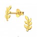 Golden Leaf - 925 Sterling Silver Plain Ear Studs A4S45859