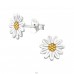 Two tone Sunflower - 925 Sterling Silver Plain Ear Studs A4S45895