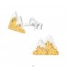 Two tone Mountain Peek - 925 Sterling Silver Plain Ear Studs A4S45923