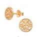 Flower rosegold - 925 Sterling Silver Plain Ear Studs A4S46092