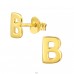 Litera "B" placată cu aur  - Argint 925 Cercei Simpli Cu Șurub A4S46363