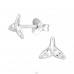 Whale Tail - 925er Silber Glatte Ohrstecker A4S49124