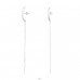 Curved with Chain - 925 Sterling Silver Plain Ear Studs A4S49208