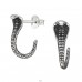 Cobra Oxidized - 925 Sterling Silver Plain Ear Studs A4S49544