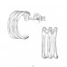 11 mm Dreifach-Halbreifen - 925er Silber Glatte Ohrstecker A4S50068