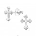 9 mm Kreuz - 925Er Silber Glatte Ohrstecker A4S50517