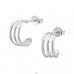 Trojitý půlkruh - Šperkovní Stříbro 925 Jednoduché Puzetové Náušnice A4S50611