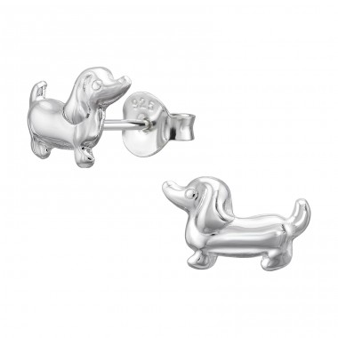 10 mm Jezevčík - Šperkovní Stříbro 925 Jednoduché Puzetové Náušnice A4S50615