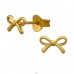 7mm Bow Gold Plated - 925 Sterling Silver Plain Ear Studs A4S51200