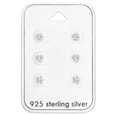 Silberkugel, Herz und Stern - Silber 925 Silbersets A4S28455