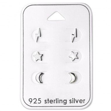 Stříbrné Hvězdy A Měsíc - Stříbro 925 Stříbrné sety A4S28462
