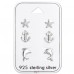 Set of 3x Sea earstuds on card - 925 Sterling Silver Jewellery Sets A4S28490