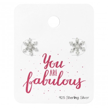 Snowflake Ear Studs - 925 Sterling Silver Jewellery Sets A4S34130