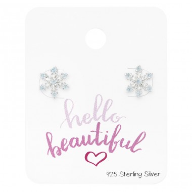 Schneeflocke auf Karte - Schmuck Silber 925 Silber Sets A4S45477