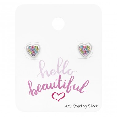 Heart studs on card - 925 Sterling Silver Jewellery Sets A4S45478