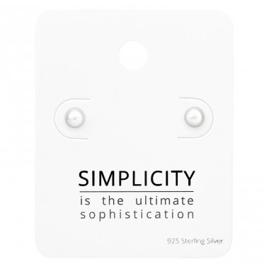Silver ball 4mm on card - 925 Sterling Silver Jewellery Sets A4S45497