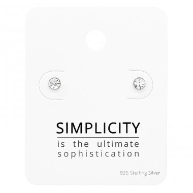Gulička s krištálu 4mm  na karte "Simplicity" - Šperkové Striebro 925 Strieborné Sety A4S45498