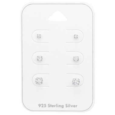 Round 2Mm, 3Mm, 4mm on a card - 925 Sterling Silver Jewellery Sets A4S47793