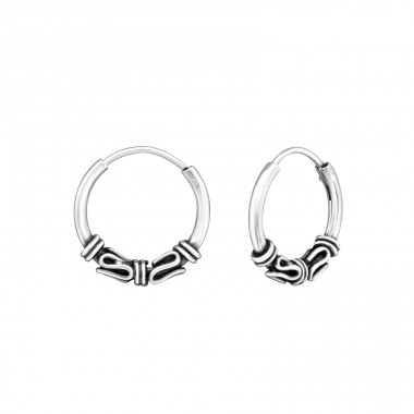 Bali - 925 Sterling Silver Bali Silver Hoops A4S14487