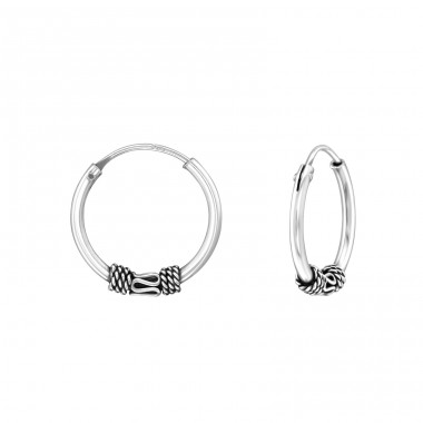 Bali - 925 Sterling Silver Bali Silver Hoops A4S15341