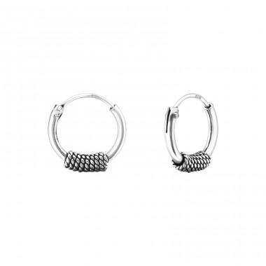Bali - 925 Sterling Silver Bali Silver Hoops A4S1717