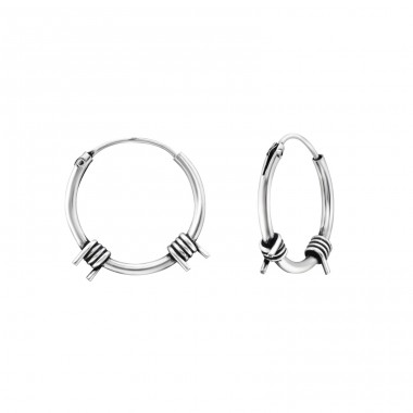 Strieborné 14mm Bali - Striebro 925 Bali kruhové Náušnice A4S1734
