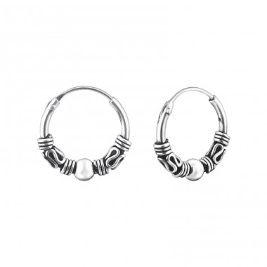 Bali - 925 Sterling Silver Bali Silver Hoops A4S20592
