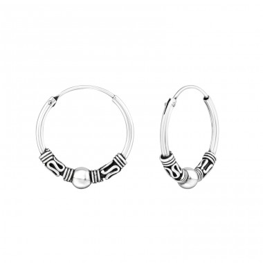 Bali - 925 Sterling Silver Bali Silver Hoops A4S20594