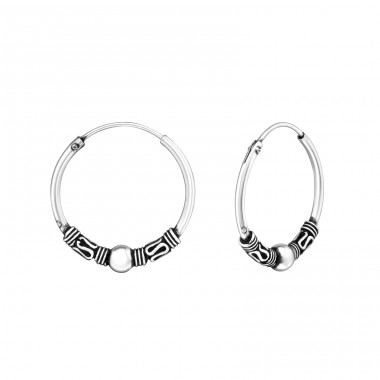 Bali - 925 Sterling Silver Bali Silver Hoops A4S20595
