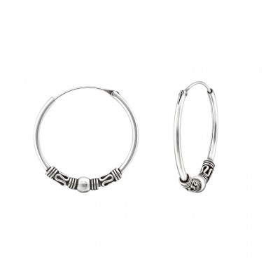 Bali - 925 Sterling Silver Bali Silver Hoops A4S20596