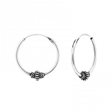 Strieborné 18mm Bali - Striebro 925 Bali kruhové Náušnice A4S20600