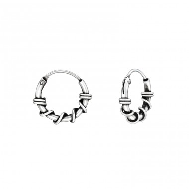Bali - 925 Sterling Silver Bali Silver Hoops A4S22298