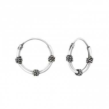 Bali - 925 Sterling Silver Bali Silver Hoops A4S29433