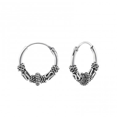 14Mm Bali - Striebro 925 Bali kruhové Náušnice A4S30764