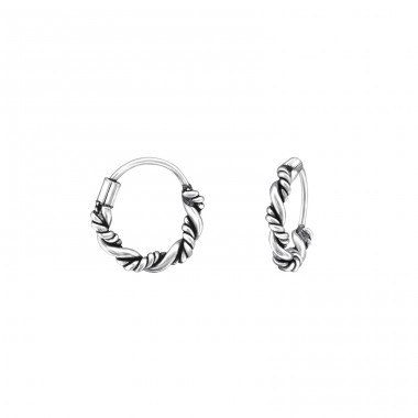 10mm Bali - 925 Sterling Silver Bali Silver Hoops A4S30940