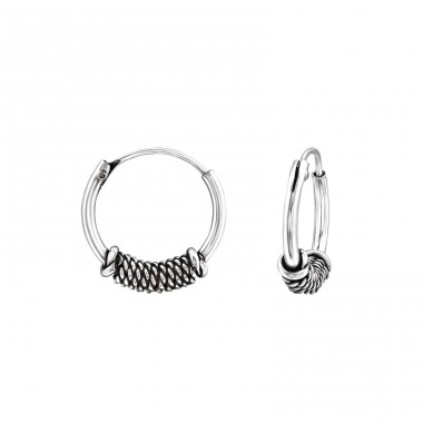 Bali 12Mm - Striebro 925 Bali kruhové Náušnice A4S31079