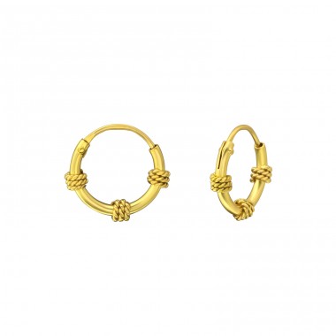 10mm - 925 Sterling Silver Bali Silver Hoops A4S31816