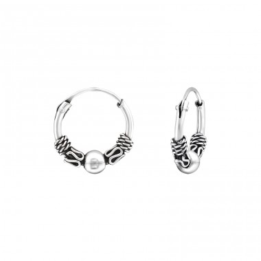 Bali 12mm - 925 Sterling Silver Bali Silver Hoops A4S32393